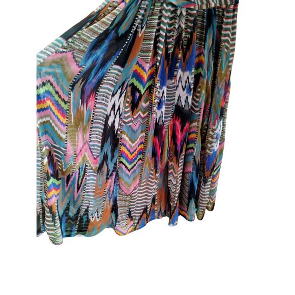 Kassually Womens size Large Flowy Sheer Boho Colorful Artsy Abstract Print Dress - Picture 6 of 9